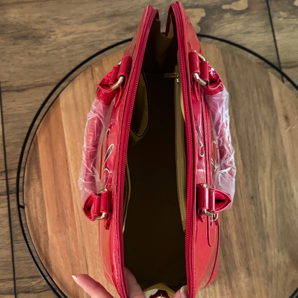 Red Designer Women's Handbag - Picture 4 of 5